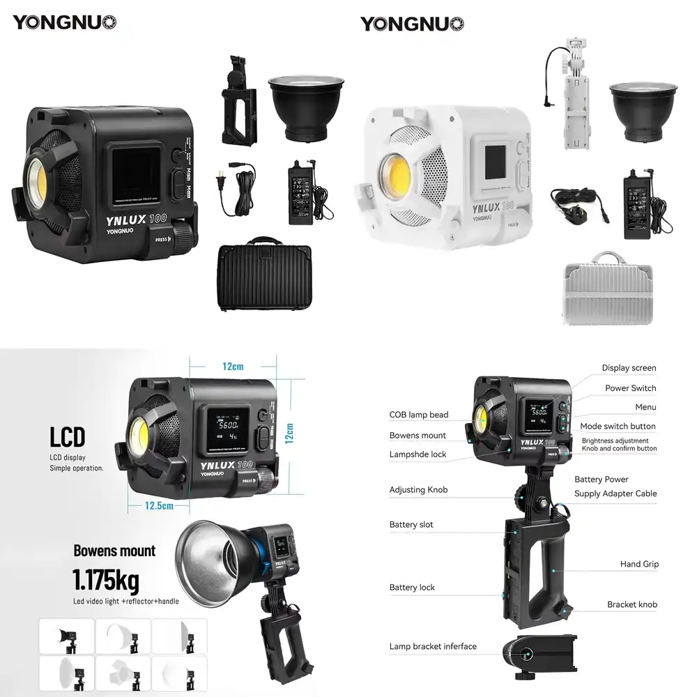 Photography With Lighting - YONGNUO YNLUX100 100W 3200K-5600K コンパクトハンドヘルドLEDビデオCOB撮影用フィルライト（写真スタジオ用）