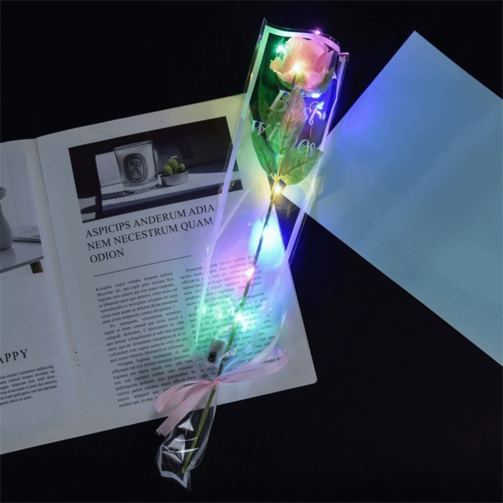 Photography Lighting Simulator Free - 光る人工バラの花 LED ライトカラフルな模擬バラの花束写真撮影小道具フェスティバルギフト結婚式の造花