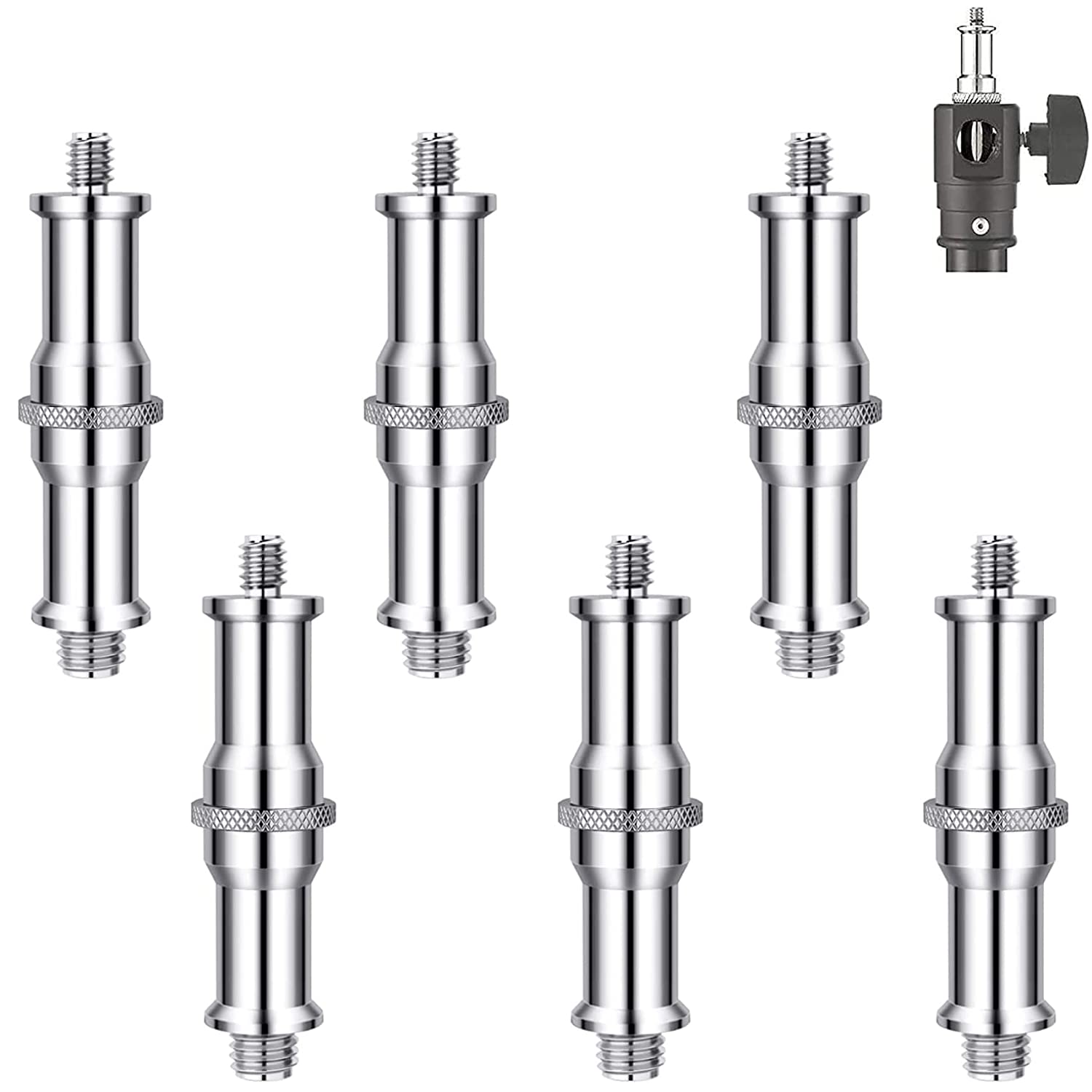 Photography Lighting Tools - Selens-標準ねじアダプター糸,spigot,金属オスコンバーター,srカメラ三脚,フラッシュライト,3/8〜1/4