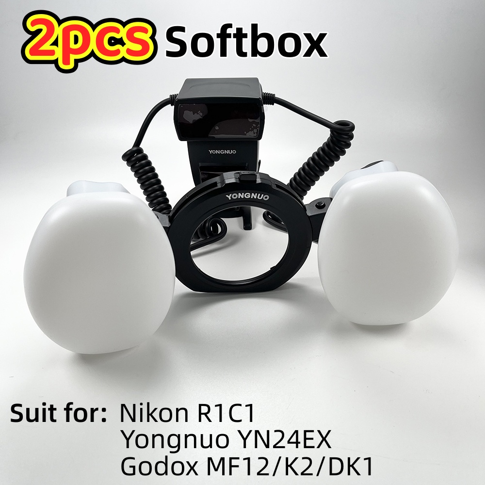 Photography Lighting Godox - 2個 ソフトボックス デュアルヘッド フラッシュランプ ディフューザー ソフトライトフード