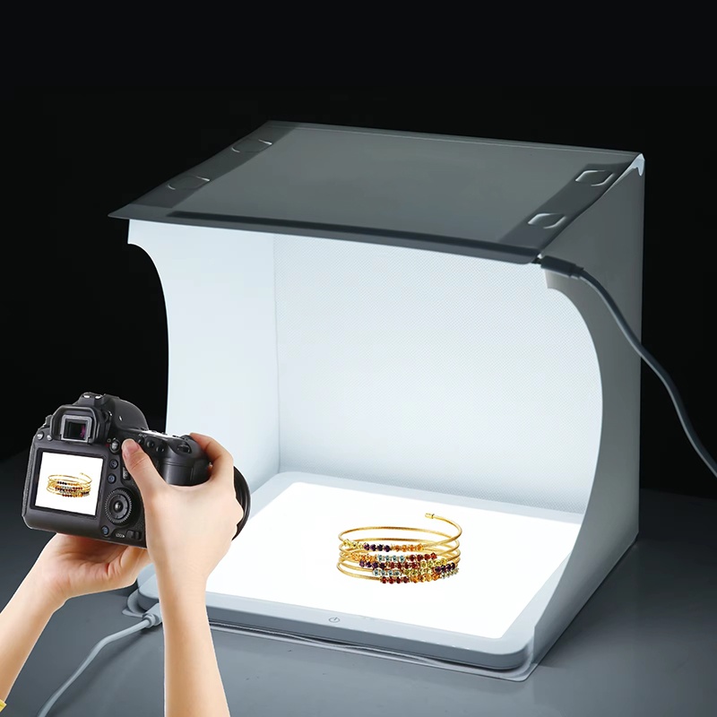 Photography Lighting Styles - 20cmポータブルフォトボックス写真撮影用折りたたみ式LEDライトルームフォトスタジオライトテントソフトボックス、6色背景付き、デジタル一眼レフカメラ用