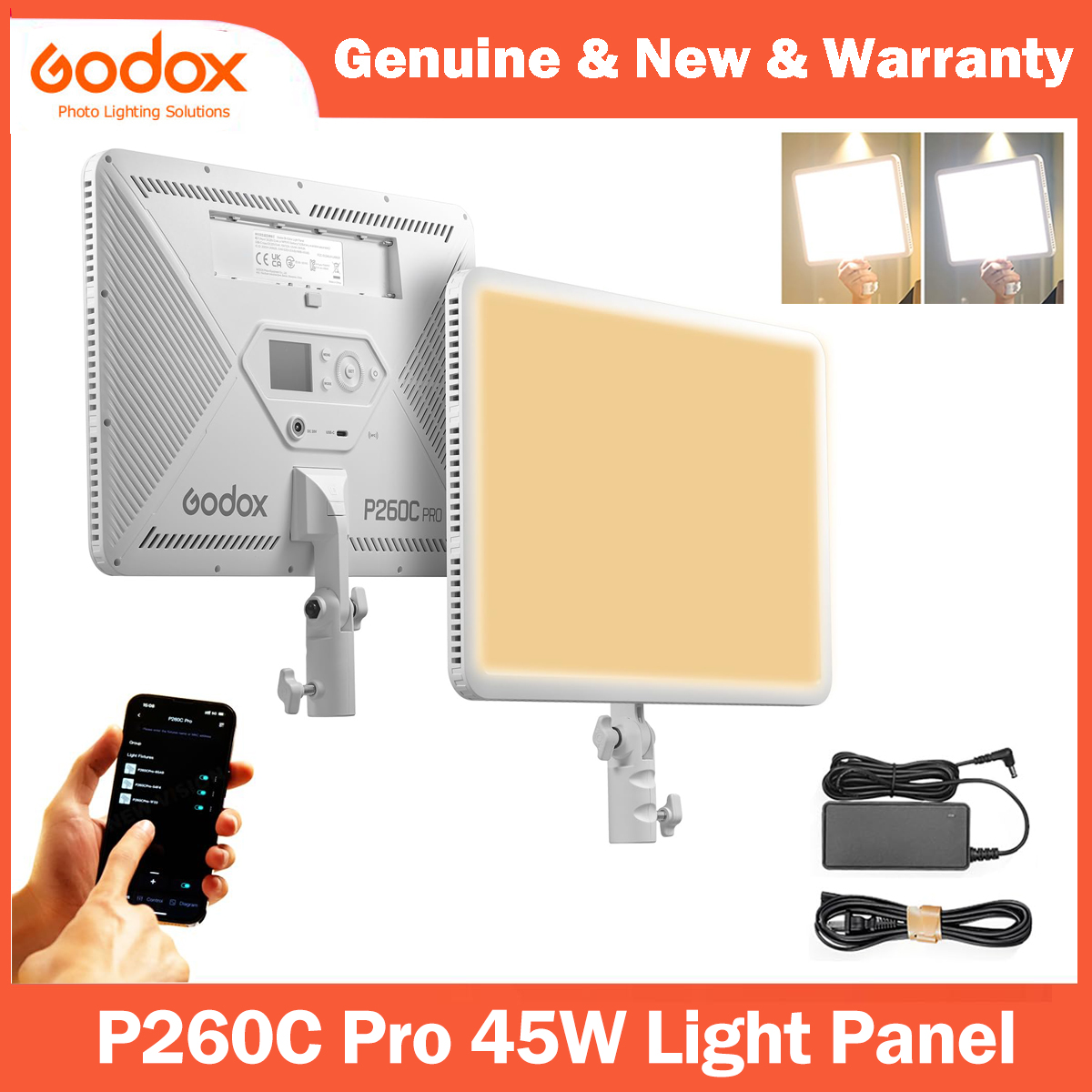 Photography Lighting Styles - Godox P260C Pro LED ビデオライトパネル バイカラー