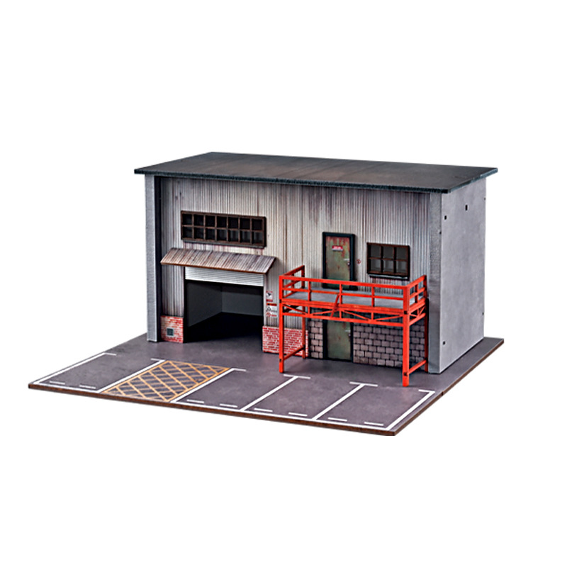 Photography Lighting Simulator Free - 1:64 シミュレーション駐車場ガレージモデルシーン木製ミニチュア建物ライト付きマイクロ写真小道具装飾
