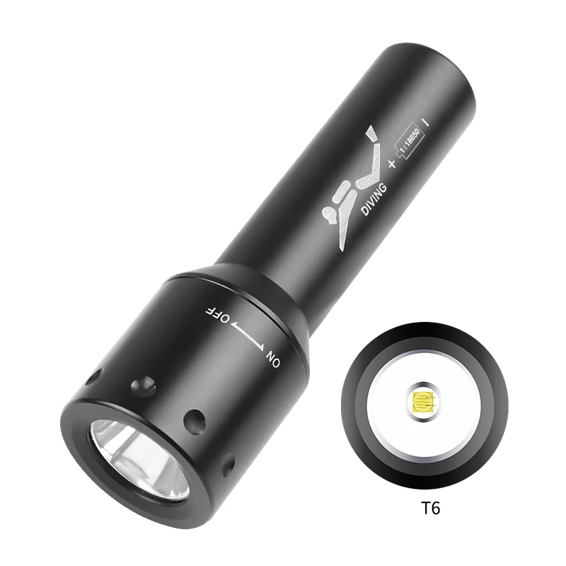 Photography With Lighting - 新しい T6 LED ダイビングトーチ長距離水中作業写真照明アルミ回転スイッチダイビングランプ
