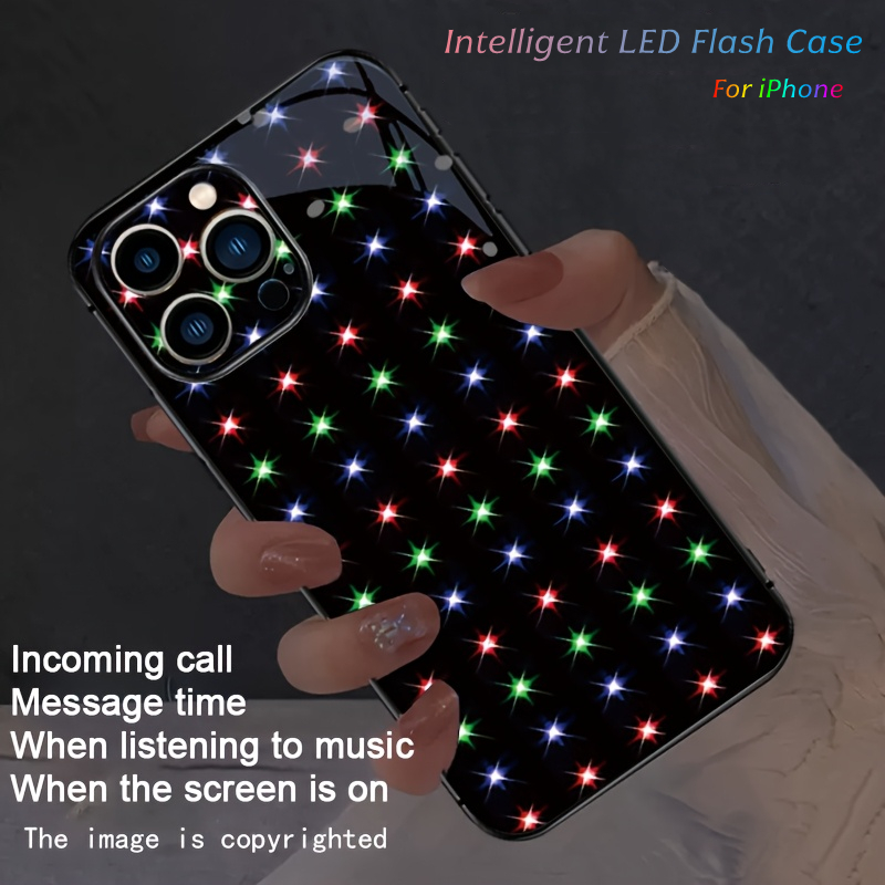 Photography Lighting Case - 輝く星空LEDライト カラフルなコールフラッシュ付き iPhone 16 17 15