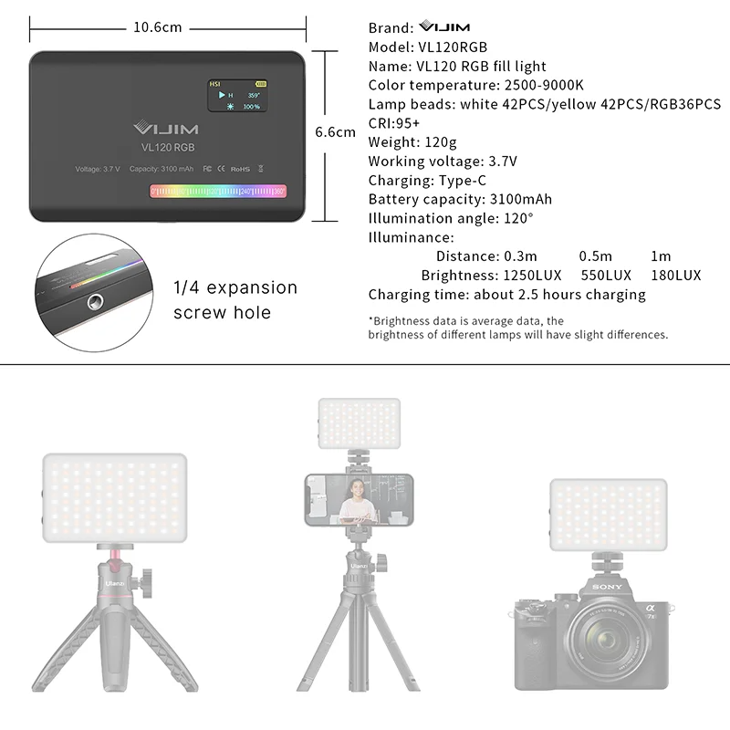 2026 New120 RGBポケットフィルライトカメラユニ - Photography With Lighting のレビューと価格