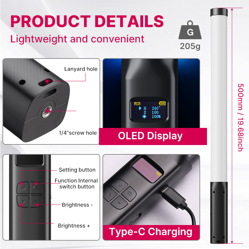 Ulanzi VL119 ハンドヘルド RGB カラフルなス - Photography Lighting Godox のレビューと価格