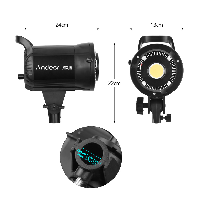 Andoer LM135Bi ポータブル LED 写真補助光 - Photography Lighting Godox のレビューと価格