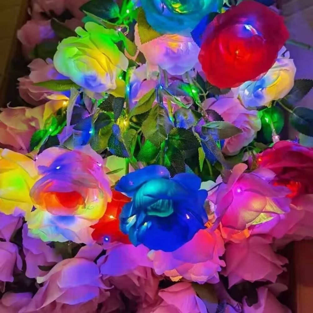 光る人工バラの花 LED ライトカラフルな模擬バラの花束写真 - Photography Lighting Simulator Free のレビューと価格