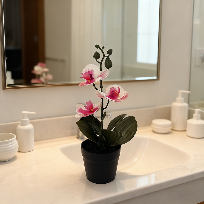 軽量高級黒粘土鉢、蝶蘭模造品、屋内結婚式撮影、造花3本、緑の - Photography Lighting Simulator Free のレビューと価格