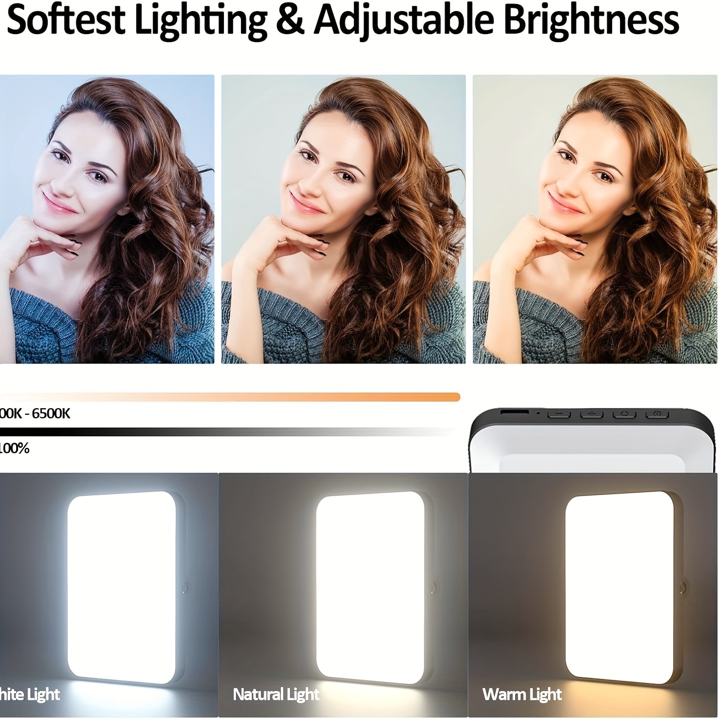 1個の充電式磁気LED自撮りライト、3モード調光可能なライト - Photography Lighting Professional のレビューと価格